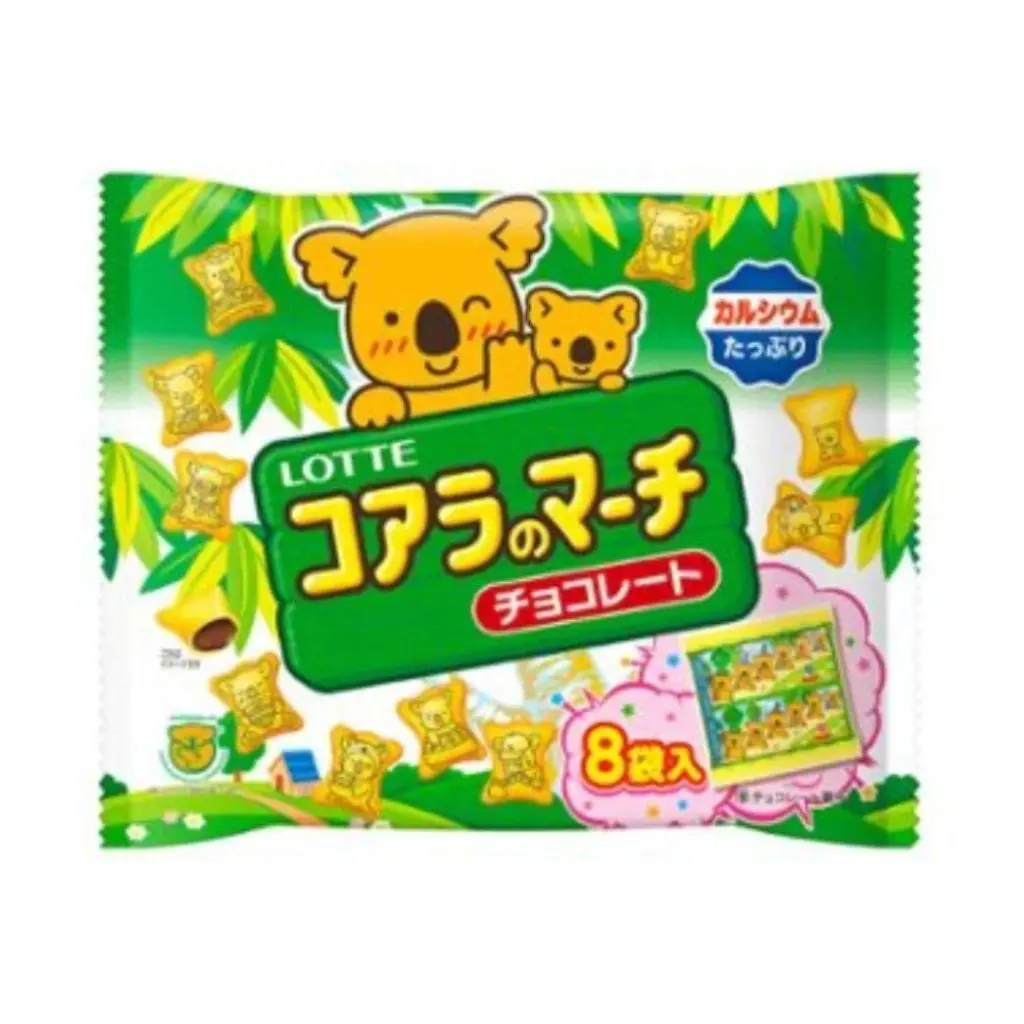 Lotte Koala's March Crisp Shell Biscuits - Chocolate Smooth Creamy Center, Light Crunch, 96g Share Pack Snack, Best for Kids & Children, Ideal for Dessert Lovers