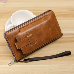 Men's Long PU Leather Clutch Wallet - Business-Style Billfold with Multi-Card Slots, Large-Capacity Portable Phone Pocket, Slim, Durable, Lightweight Design - Ideal for Business Meetings, Daily Commute, Men's Wallet,summervibes