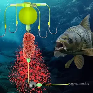[Explosive 4-Hook Rig] Explosive Four-Hook Fishing Rig with Sharp Hooks | Resistant to Water Flow, Featuring a Buoy