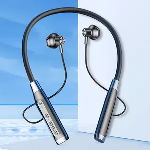 New neckband-style sports headphones designed for active use; featuring an in-ear fit and a flexible neckband, they are ideal for running, working out, making calls, listening to music, and gaming.