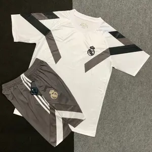 Real Madrid Football Kit (2025 Training Edition) — White Version with Pockets — Premium "Dragon Scale" Fabric — High-End Fashion Quality