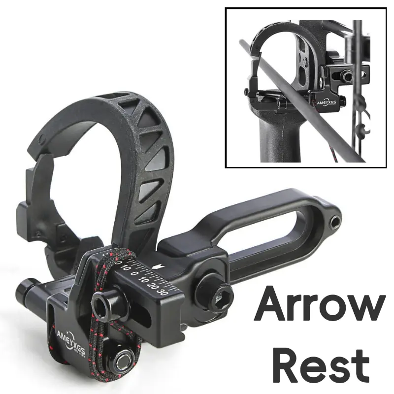 Lightweight Drop-Away Arrow Rest for Compound Bows, Adjustable with Standard Mount, Hollow Cut-Out Design with Fletch Guard for Archery, Knobs, 8.4Cm