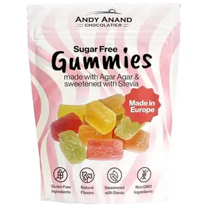 Andy Anand Sugar Free Gummies made with Agar and sweetened with Stevia | Amazing and Decadent Treats, Diabetic Friendly, Assorted Flavors, Delicious Birthday Gift, Gourmet Food, Mother Day (7 Oz)