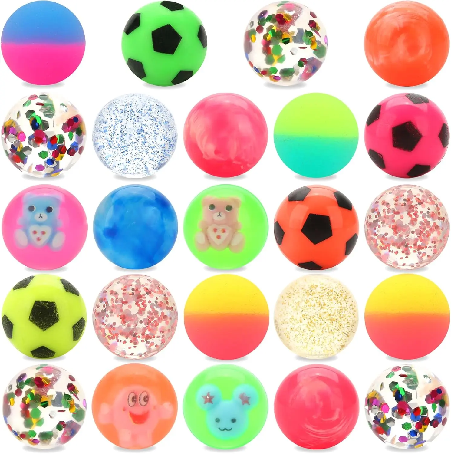 24 Pcs Bouncy Balls for Kids Ages 3-5, 4-8 & 8-12 – Colorful Party Favors, Goodie Bag Stuffers, Classroom Prizes & Treasure Box Toys for Boys and Girls