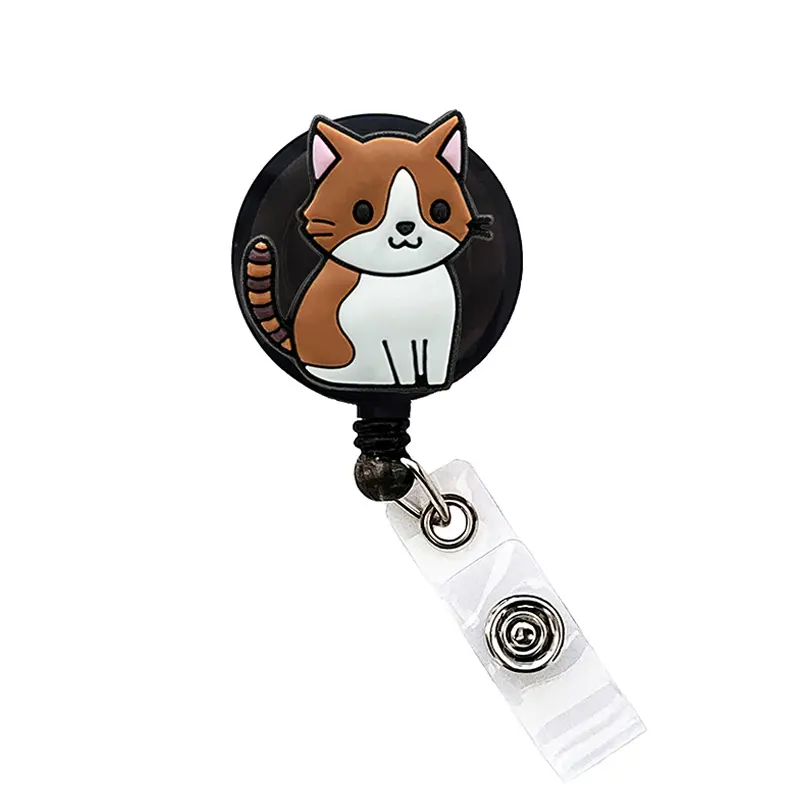Kitty Cat Badge Reel ID Holder Badge Clip Funny Nurse Doctor CNA Retractable 25 inch Extension Yazzle Dazzle