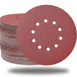 100 count 9 Inch 10 Hole Hook and Loop Sanding Discs Set - 60 80 120 150 240 Grits Aluminum Oxide Sander Paper for ?9" Drywall Sander  Furniture Finishing