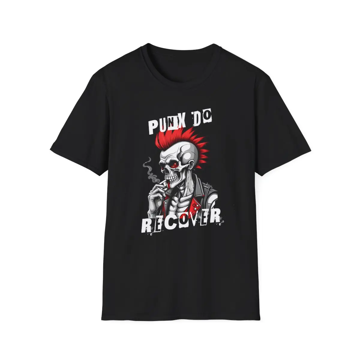 Punx Do Recover Punk Rock Recovery Unisex Softstyle T-Shirt, Classic Crew Neckline, 100% Ring-Spun Cotton