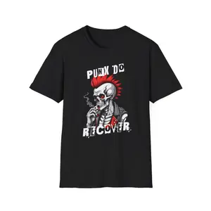 Punx Do Recover Punk Rock Recovery Unisex Softstyle T-Shirt, Classic Crew Neckline, 100% Ring-Spun Cotton