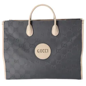 Pre-owned GUCCI Nylon Tote Bags Off The Grid Tote Bag Gray GG 630353 Jacquard Leather