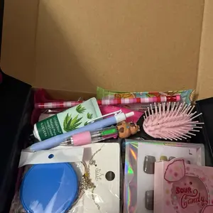 Makeup and Accessories Bundle with Aloe Vera Cream, Pink Brush, and Sour Candy Pack