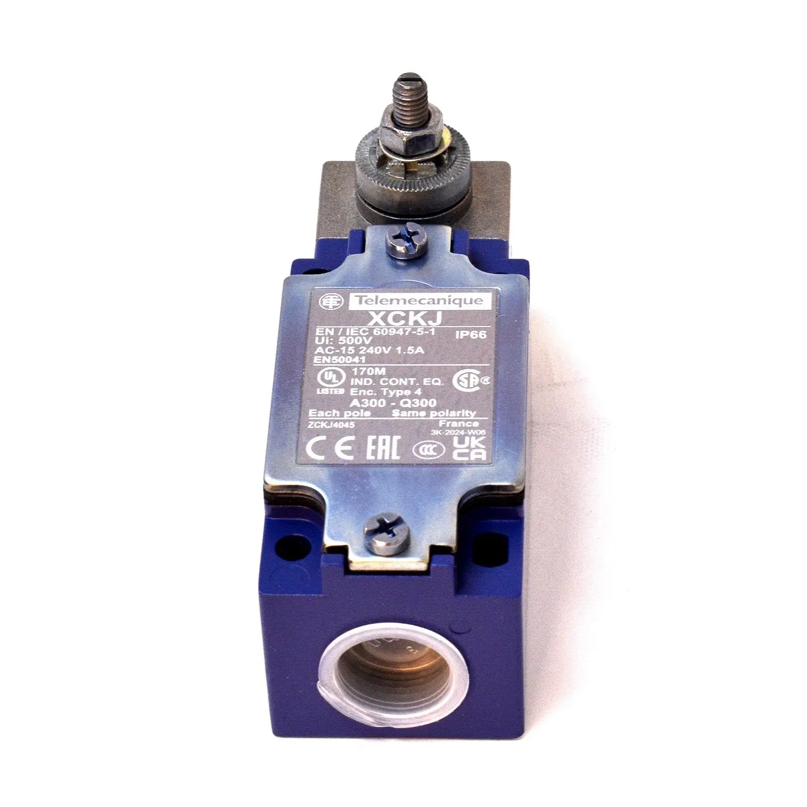 Telemecanique ZCKJ4045 Industrial Limit Switch Body, Rotary Head Without Lever, 240V AC, 1-15A, New
