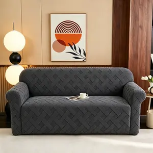1pc Jacquard Sofa Cover 502 Dark, Thick Sofa Protector for 1-4 Seat Sofas, All Season Use, Durable Design