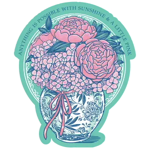 Peony Hydrangea Decal