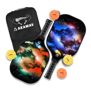 AKAWAV Pickleball Paddles Set of 2 USAPA Approved, Lightweight Fiberglass Pickleball Paddles and Balls for Beginner