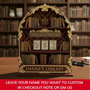 Personalized Dragon Books Read This Year Tracker, Fantasy Book Stack Sign with Number Tiles, Custom Library Decor, Reader Gift
