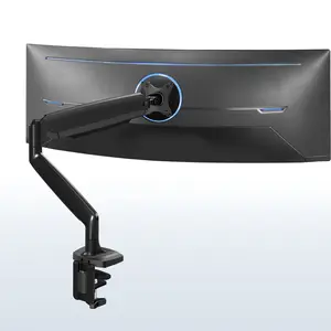Pneumatic Arm Single Ultrawide Monitor Desk Mount - Up to 40" Screens