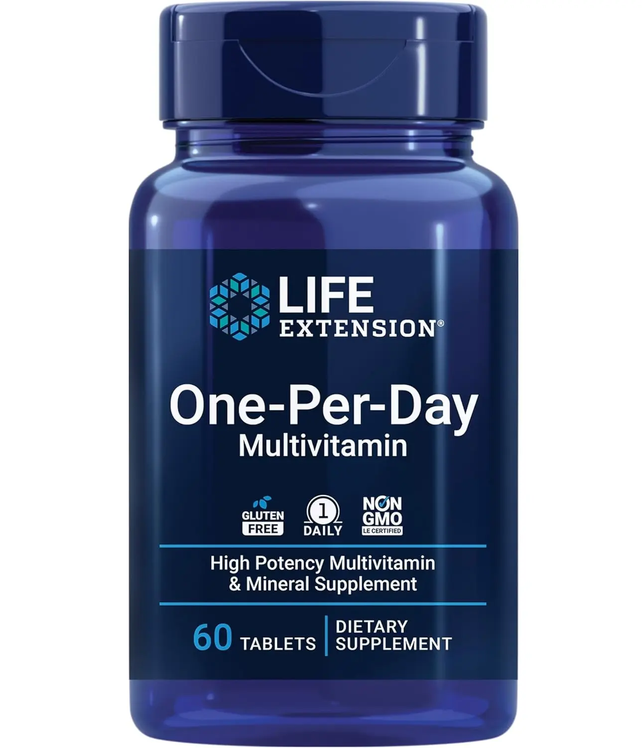 Life Extension One-Per-Day Multivitamin – Packed with Over 25 Vitamins, Minerals & Plant Extracts, Quercetin, 5-MTHF Folate & More – 1-Daily, Non-GMO, Gluten-Free – 60 Tablets