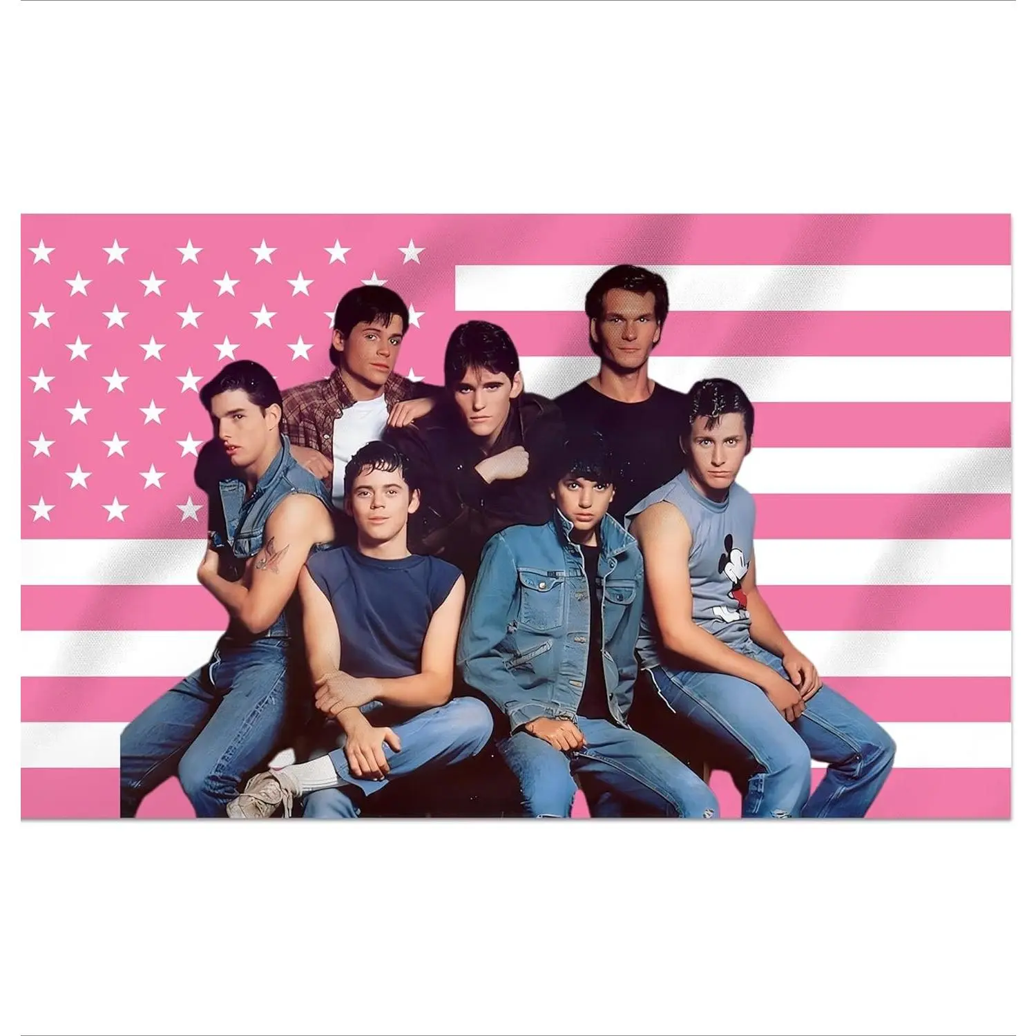 3x5 Ft The Outsiders Peach Print Light Durable Fade-Resistant Long-Lasting Cotton-Linen Tapestry, Indoor Home Decor Wall Hanging for College Dorm, Ideal Gift for Home Supplies Enthusiasts