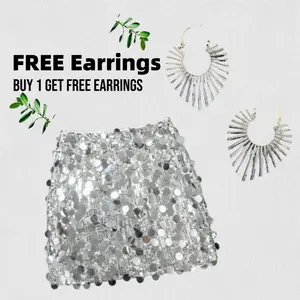 Women’s Sequin A-Line Glitter High Waist Skirt for Party Fall Back to School Prom Night Out