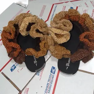 Women's Slide Crochet Slippers, Fashion Comfortable Footwear for Daily Wear
