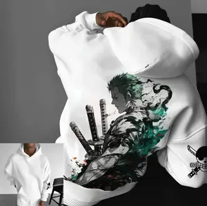 OnePieece Zorro Anime Men Women T-Shirt, Sweatshirt & Hoodie Streetwear Casual Pullover Hoodie Graphic Print Long Sleeve Spring Autumn Tops