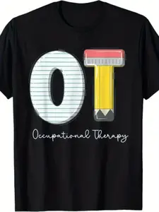 Pediatric Occupational Therapy T-Shirt - Cute Pencil & Occupational Therapy Design, 220GSM Heavyweight Tee for OT Professionals, Teachers
