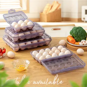 24 Count Egg Organizer Box, Outdoor Camping Egg Carrier, Deep Groove Divider Anti Break and Shock Resistant, Reinforced Thick Stackable Crush Resistant Design, Portable Storage Case with Lock for Home Fridge Kitchen and Camping