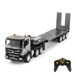 1/24 Platform Trailer, 9CH 2.4G Remote Control Truck Tractor, Radio Control Flatbed Tractor Toy for Children