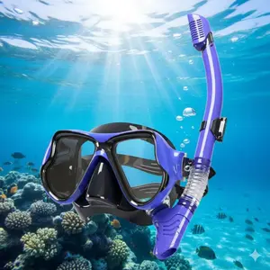 Professional Snorkel Set for Adults - Soft Silicone Swim Goggles with Leak-Proof Design, Unisex Snorkeling Gear for Beach, Swimming, Diving & Travel, Comfortable Fit & High Performance