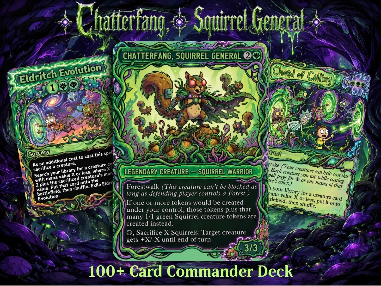 Chatterfang Rick and Morty MTG Proxy Commander Deck - 100+ Cards