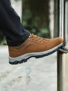 Men's Outdoor Laces Hiking Shoes, Durable Outdoor Hiking Trekking Camping Shoes, Casual Comfortable Sports Shoes for Outdoor Activities, Non-slip Hiking Shoes for Men