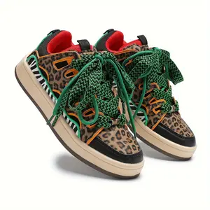 [Comfortable Leopard Print Sneakers] Large Size Comfortable Low-top Sneakers - Four Seasons Outdoor Couple's Leopard Print Flat Sports Shoes for Men and Women