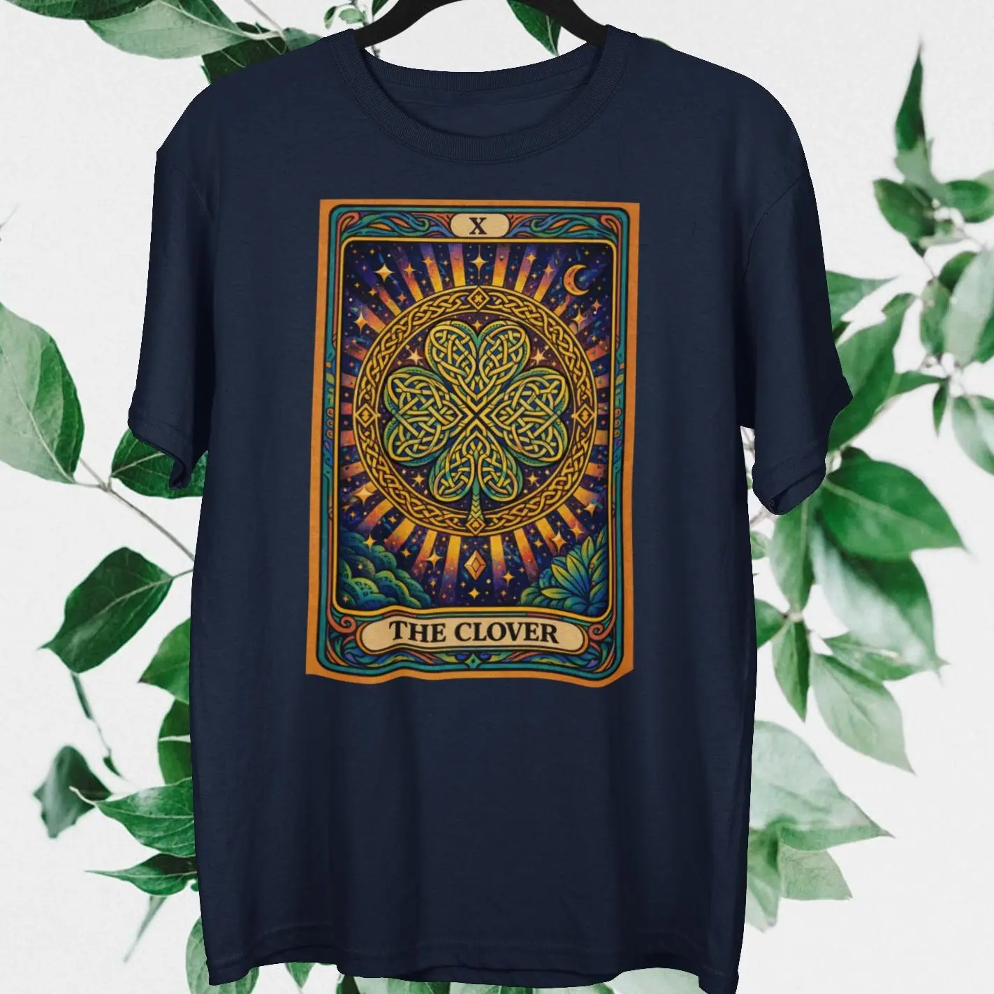 The Clover Shirt | Lucky Tarot Card Graphic Tee | Celtic Aesthetic Clothing,  Menswear