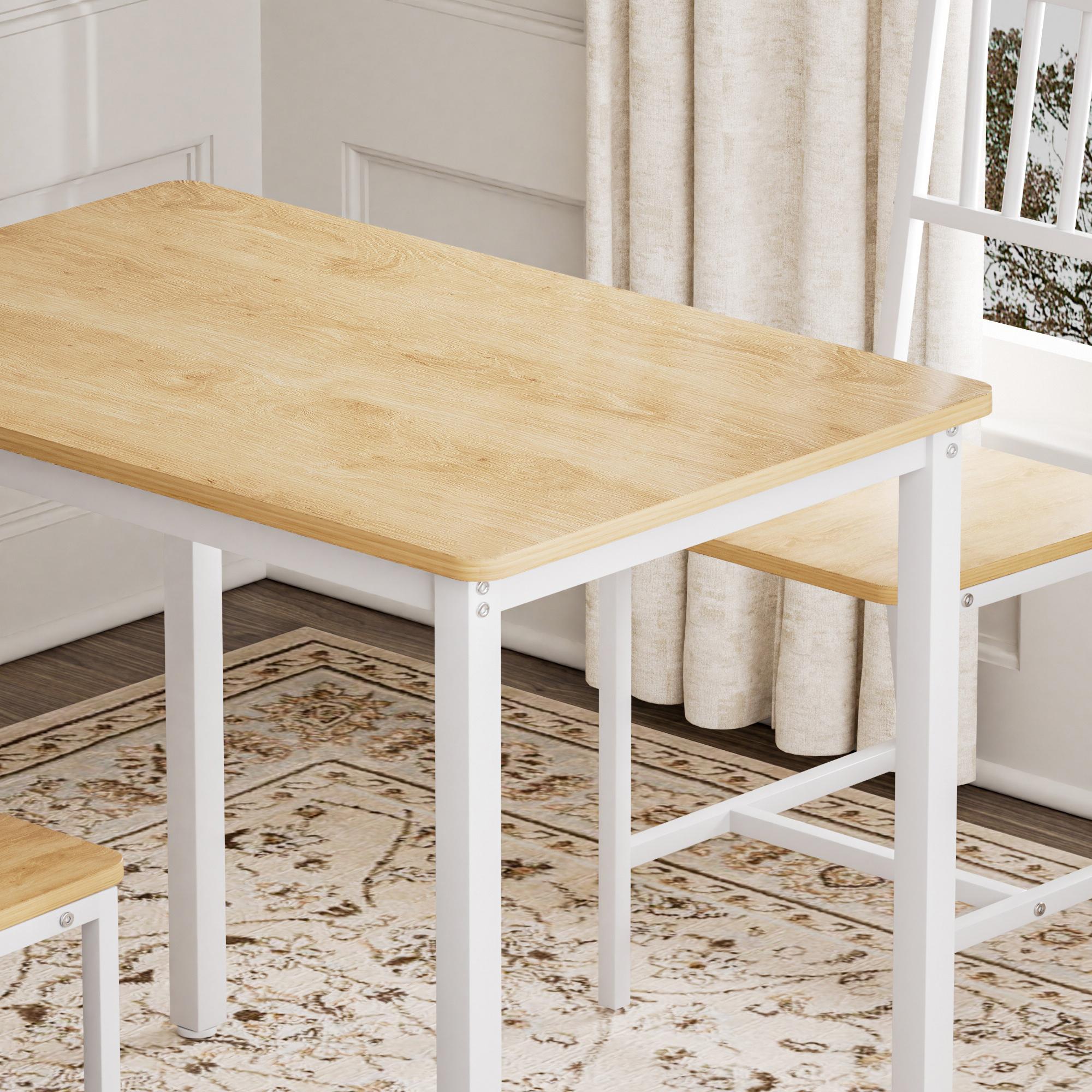 Dining Table Set, Bar Table with 2 Dining Benches, Kitchen Table Counter with Chairs, Industrial for Kitchen Breakfast Table, Living Room, Party Room, Rustic Brown and Black,35.4″L x23.6″W x 29.7″H