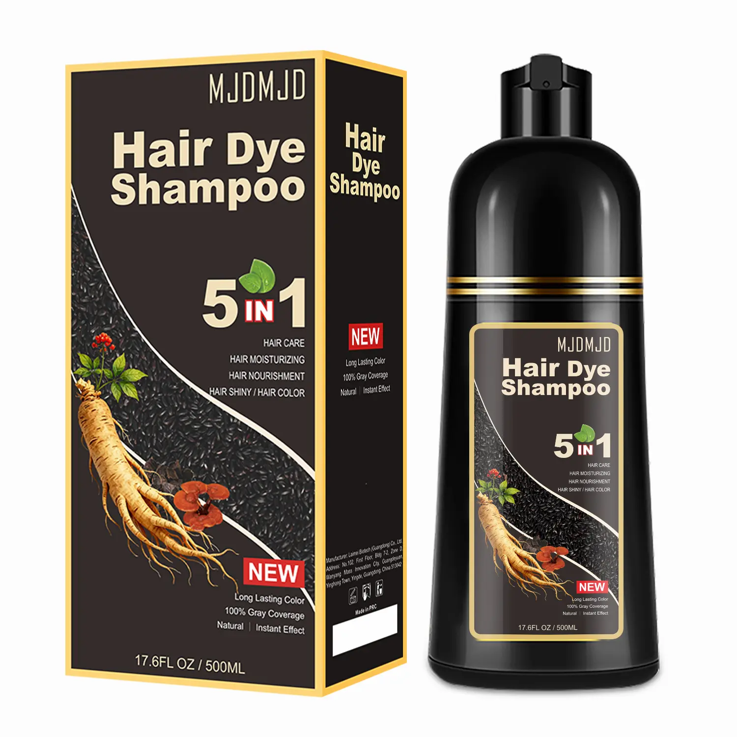 Dark Brown Hair Dye Shampoo, Instant Hair Color Shampoo for Gray Coverage, Shampoo Hair Dye 5 in 1 & Gray Hair Coverage, Root Touch Up, Long Lasting Color, Champu Para Canas, Quick & Easy to Use