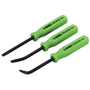 212 MAIN Lang Kastar LG853-06-3ST-G 3-Piece Green Pocket Prybar Set, Alloy Steel Construction, Acetate Grip, Pocket Clip