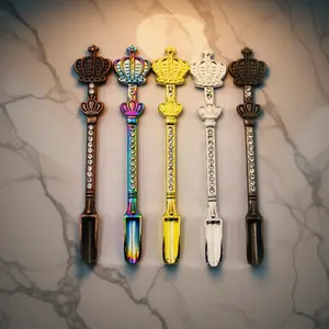 Crown Snuff Spoon with Rhinestones - Durable Animation Spoon