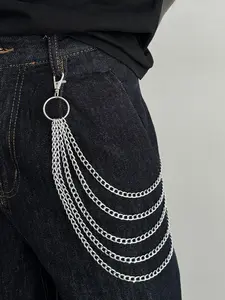 Unisex Fashion Multi-Layered Tassel Pants Chain Roulette Chain, Casual Hip-Hop Style Accessory, Perfect for Daily Wear, All Seasons