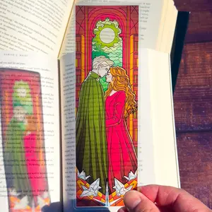Dramione Stained Glass Bookmarks (Wizard Transparent Bookmark, Stained Glass Art, Book Lover, Fantasy Book Reader Gift)