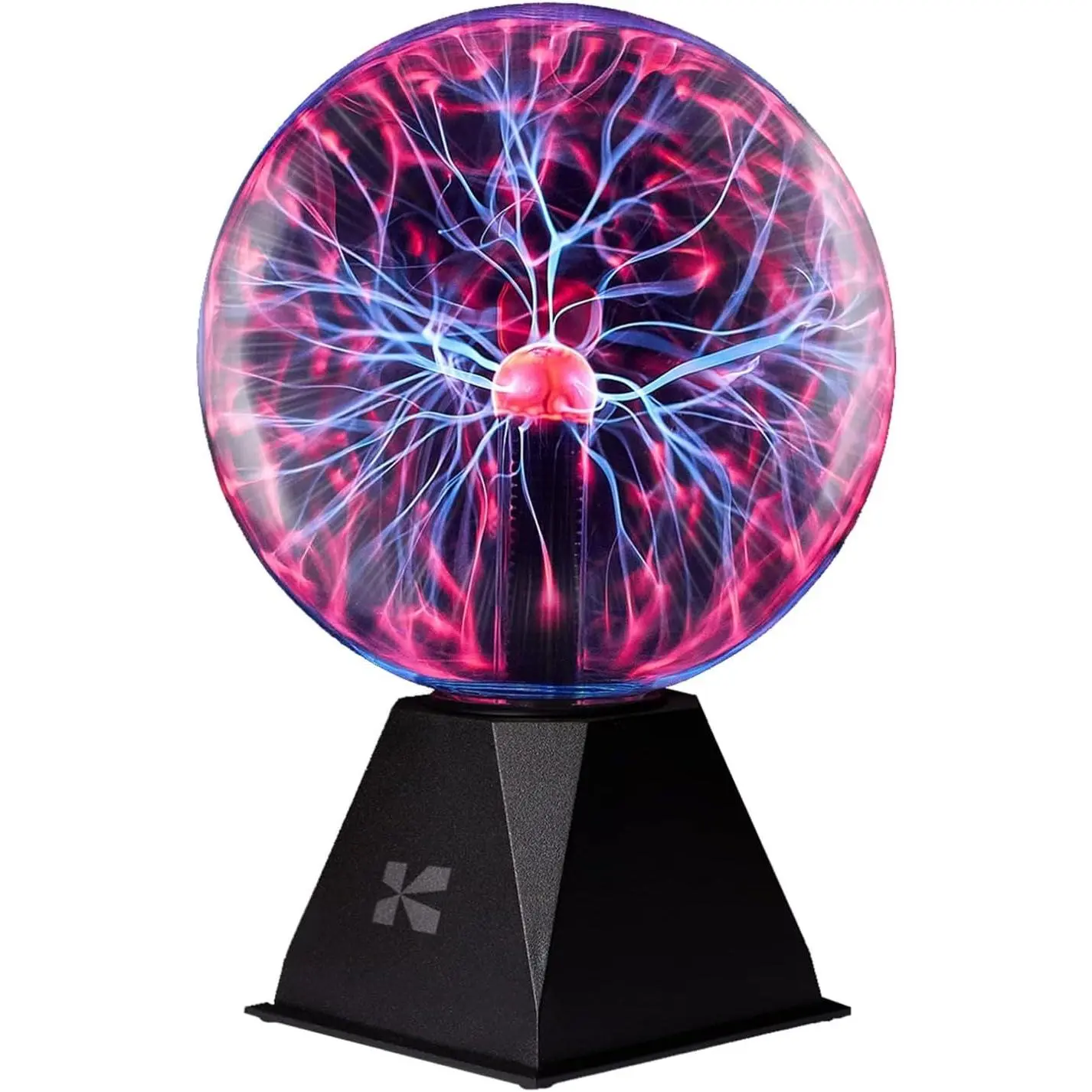 7 in Glass Sphere Plasma Ball Lamp - Sound-Sensitive Electric Globe with 360° View Static Effect Lightning, 6ft Cable - Plug-in Energy Ball for Party, Indoor Use - Kids' Science STEM Educational Static Electricity Sphere, Housewarming