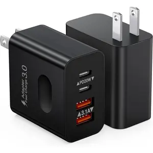 [2-Pack] USB C Charger Block, 40W 4-Port USBC Wall Charger   Dual USB-C Power Adapter + Double USB Wall Plug Multiport Type C Brick for  15 14 13 12 11 Pro Max XS XR,  Cube
