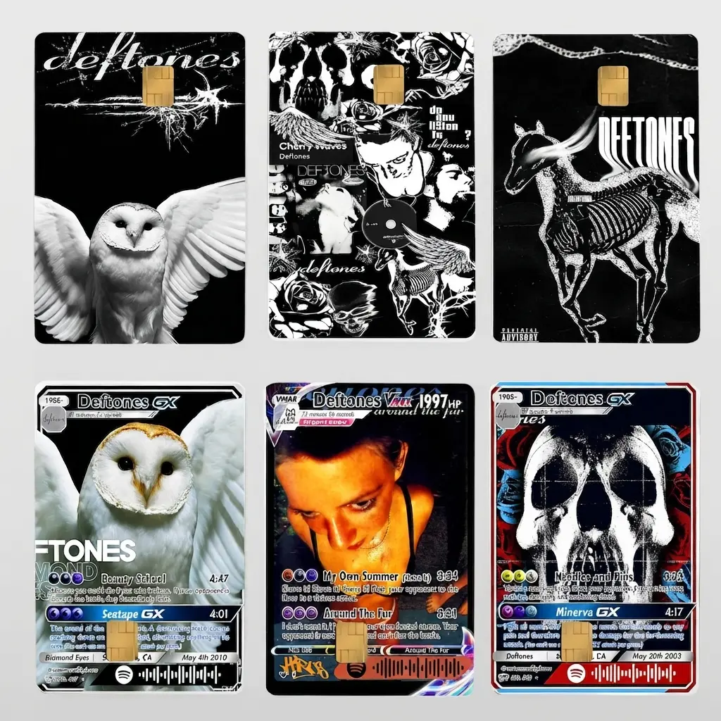 Deftones Credit Card Skin, Diamond Eyes Owl Debit Card Decals, Y2K Nu-Metal Premium Matte Vinyl Stickers for Rock Music Fans