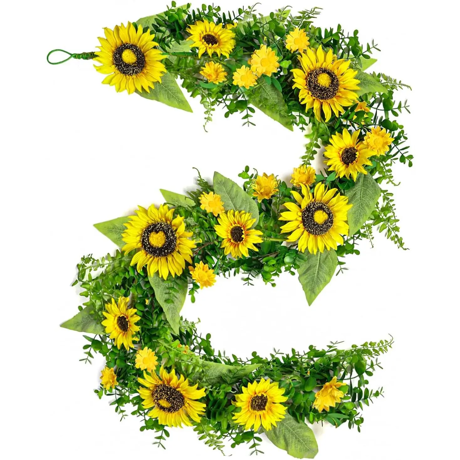 6 Ft Summer Spring Sunflower Garland Flower Garland Artificial Floral Wildflower Garlands for Decoration for Indoor Outdoor Wedding Arch Porch Staircase Year Round Home Decor