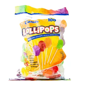 Fiesta Canels Lollipops - 100 Individually Wrapped Fruity Flavors Including Lemon Grape Pineapple Strawberry & Orange for Parties & Gatherings