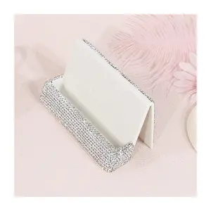 Elegant Rhinestone Desktop Business Card Holder, Durable Storage Organizer, Work Organizer, Perfect for Office and Home Use, Large Capacity, Ideal for Weddings and Parties, Stationary Organizer Holder