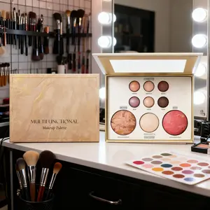 Makeup Palette (1pc), Glitter Shimmer Eyeshadow Contour Blush Highlight, Long-Lasting No Smudge, Portable Daily Commute Date Gift, Shimmering Eyeshadow Palette