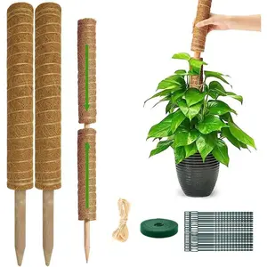 Monstera  Support Moss Pole: 2 Pack 16 Inch Stackable Coco Coir Moss Totem Stake Tall Stand Grow Stick  Rod Moss Holder for House Live ,Indoor Climbing Potted,Vine,Pothos,Philodendron