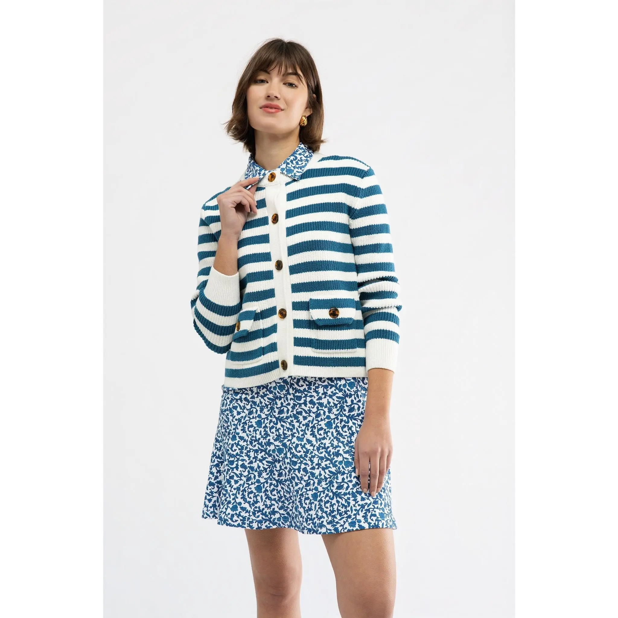 Laurel Sweater - Porcelain/Cream Stripe
