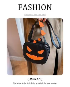Halloween funny PU shoulder bag creative pumpkin crossbody bag