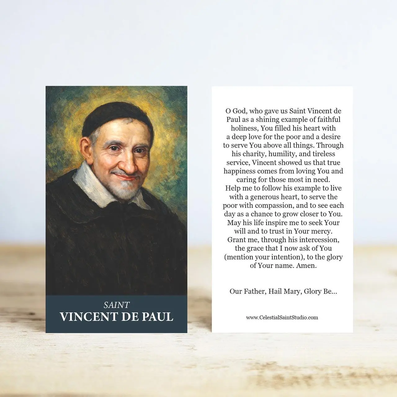 St. Vincent de Paul Prayer Cards | Wallet Size | 50, 100, 250, 500, 1000